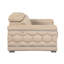 Causeuse en cuir véritable 71 po beige et argent
