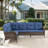 Gaetanino 90.3'' Wicker Outdoor Wicker Rattan Patio Sectional With Cushions-106296641
