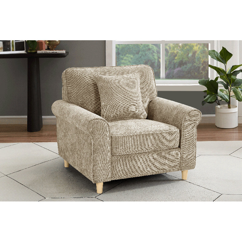Alexxes Upholstered Armchair, Beige