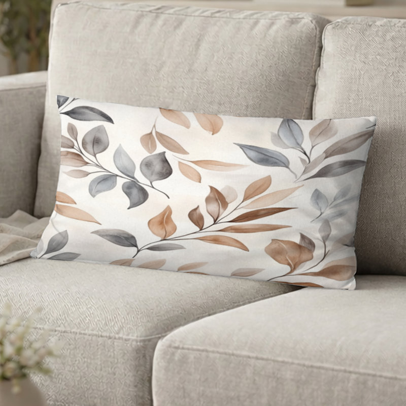 Coussin décoratif floral - Coussin Boho, H 12 po x l 20 po