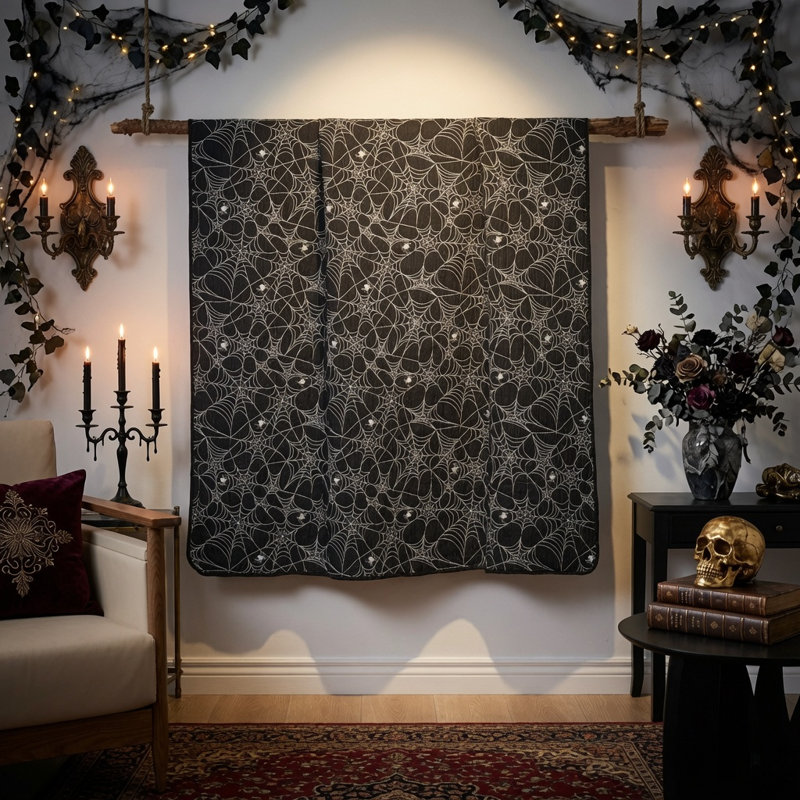 Couverture réversible jacquard Spinderella Halloween de Greenland Home Fashions, 127 x 152 cm, Spinderella