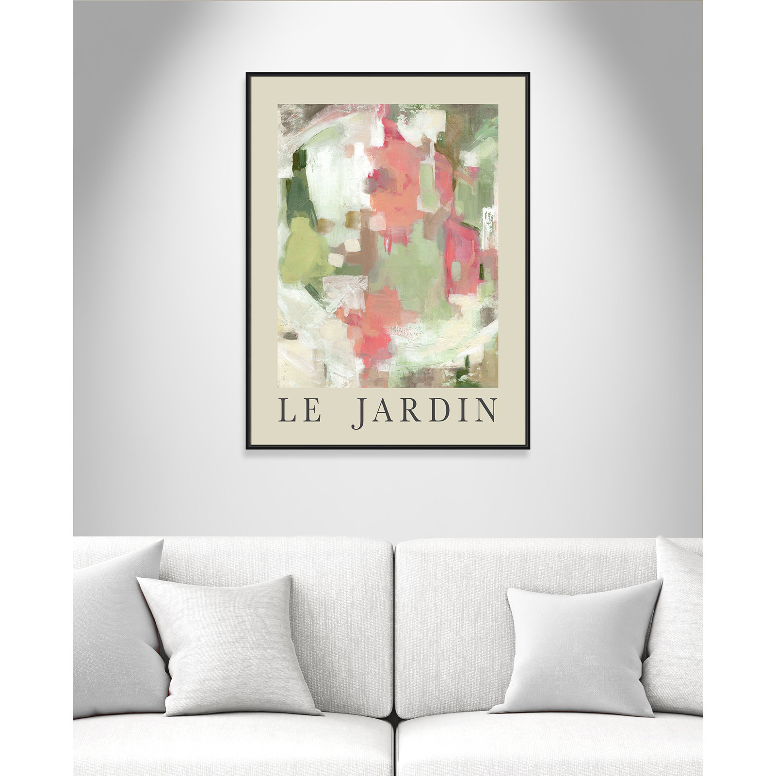 Riya "Le Jardin" Print by Carol Robinson, Black Floater Frame, No, 49.5" H x 37.5" W x 2" D