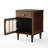 23"H Traditional Solid Wood Nightstand with Fluted Glass Door, Drawer-Left