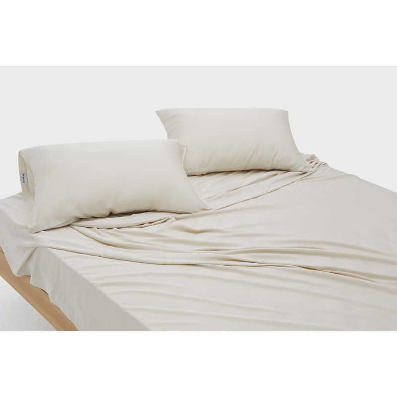 100% Rayon From Bamboo Sheet Set with Extra Soft 1 Flat Sheet, 1 Fitted Sheet with Deep Pockets, & 2 Pillowcases
