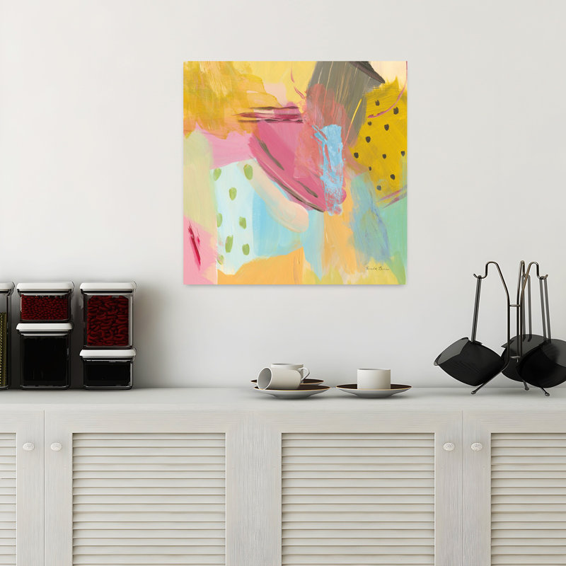 Transition contemporaine I avec art abstrait turquoise, H 18 po x l 18 po
