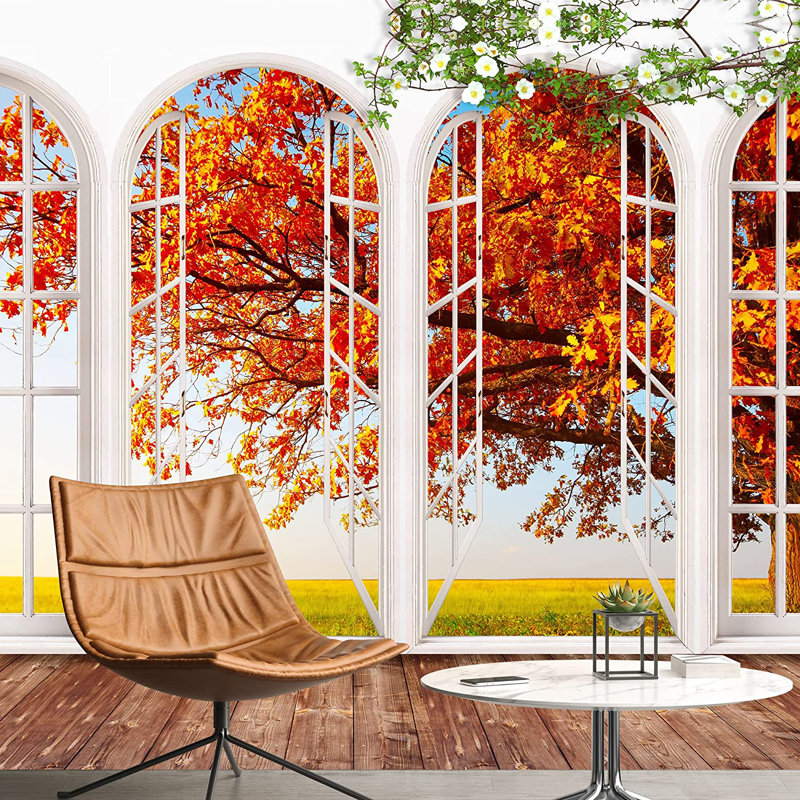 Murale fenêtre avec fenêtre, L 100 po x l 144 po