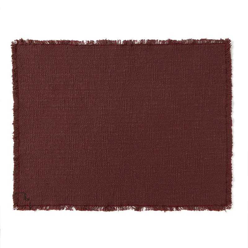 Cotton Rectangle Placemat Set, Marsala