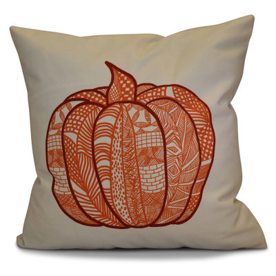 Flipping for Fall Pumpkin Patch Geometric Outdoor Throw Pillow