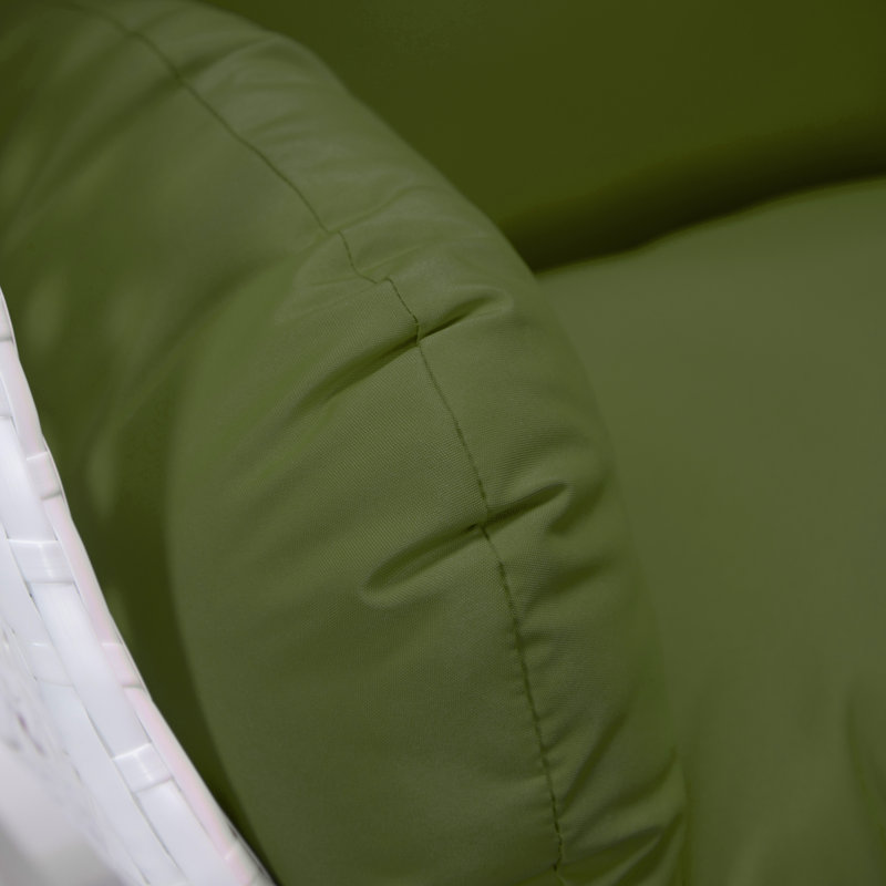 Balancelle d'extérieur pour 1 personne avec support Brookstonval, support pour œuf suspendu en osier tissé à la main, structure en fer résistant aux rayons UV, méridienne de patio rembourrée pour porche, jardin, balcon et cour arrière