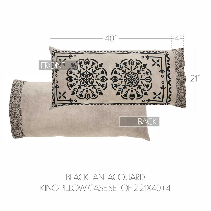 Custom House Cotton Blend Twill Geometric - Set of 2, Black, King
