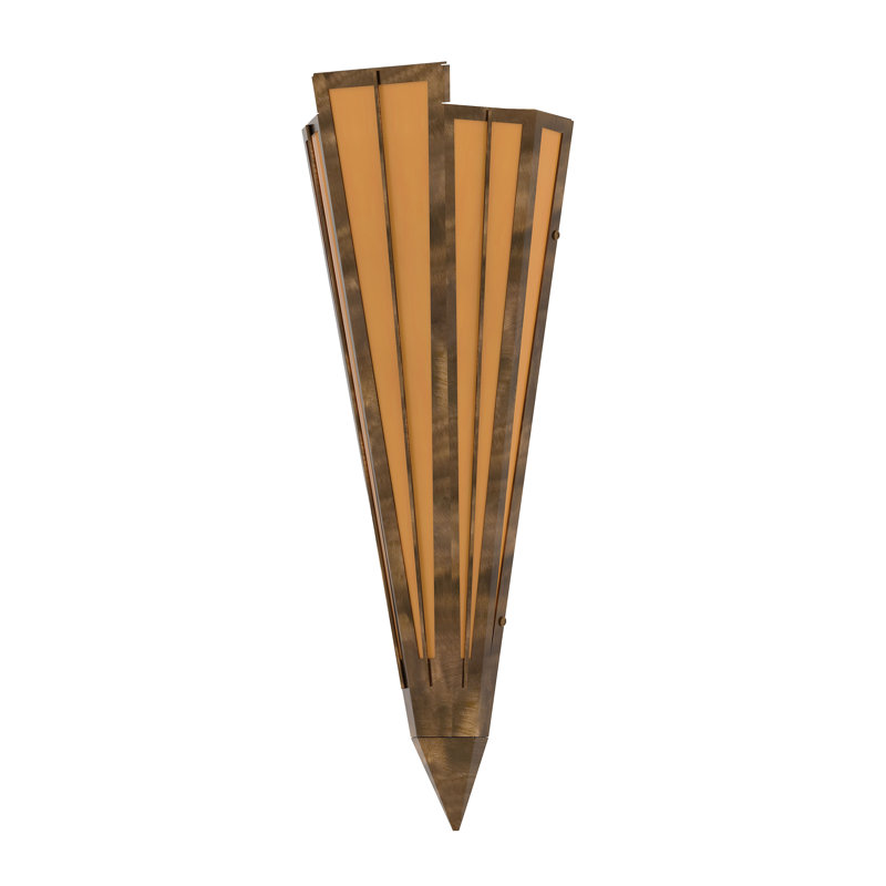 Applique murale 7,25 po de largeur Brum, Idalight, Ambre, Cuivre antique