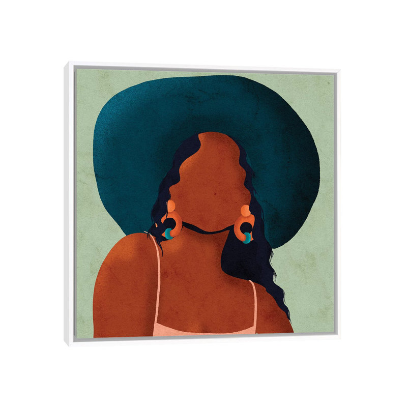 Kim par Reyna Noriega - impression d'art graphique, H 18 po x l 18 po x 1,5 po, Pas de tapis, Toile blanche encadrée