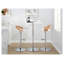 Ensemble de 3 tabourets de bar pivotants à hauteur réglable, de couleur naturelle et blanche, avec base chromée et revêtement en cuir PU.