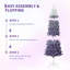Arbre de Noël 7,5 pi, arbre de Noël ombré blanc mauve avec branche floquée et 300 lumières DEL-780330630-780330648