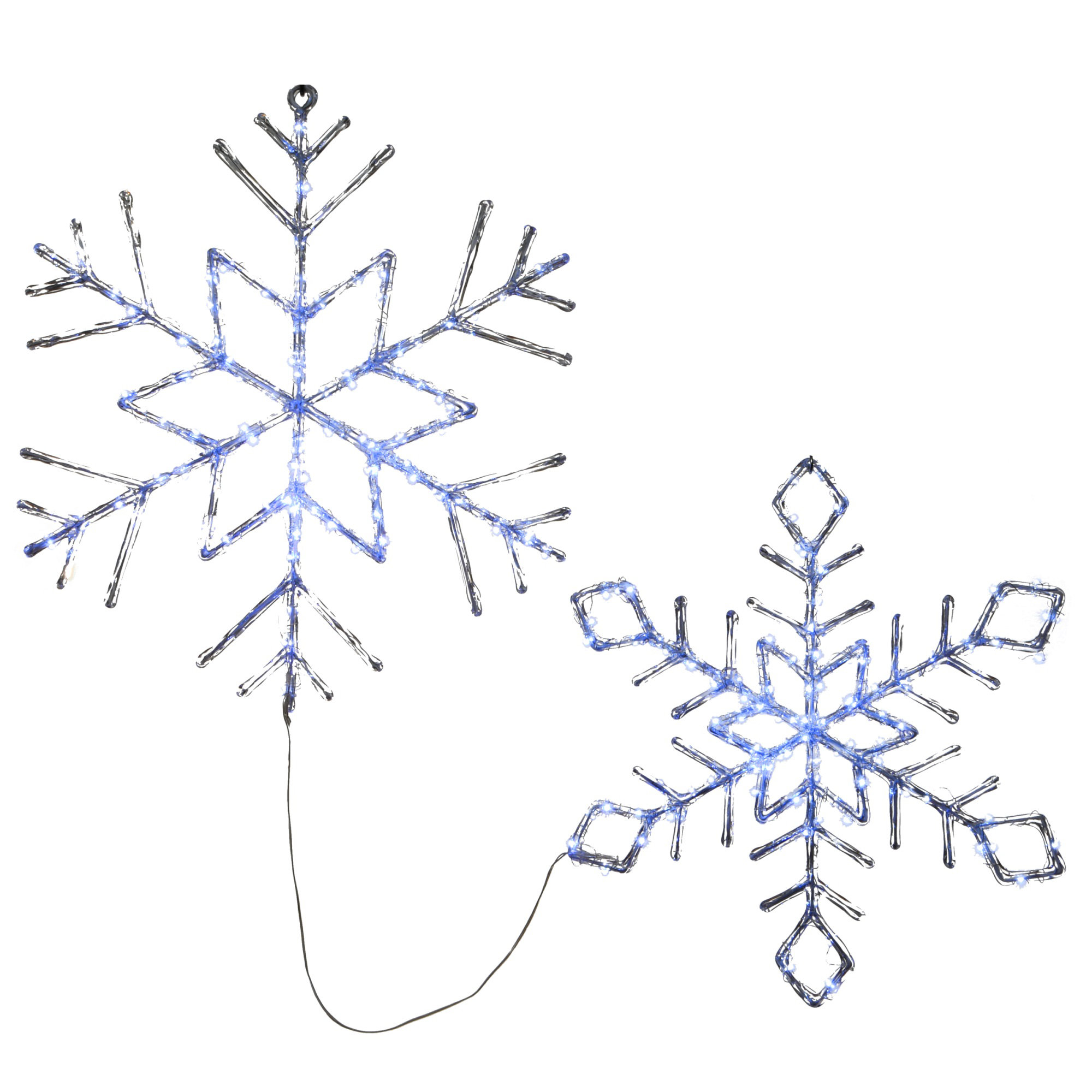 National Tree Company LED Light Ice Crystal Snowflakes, Set of 2