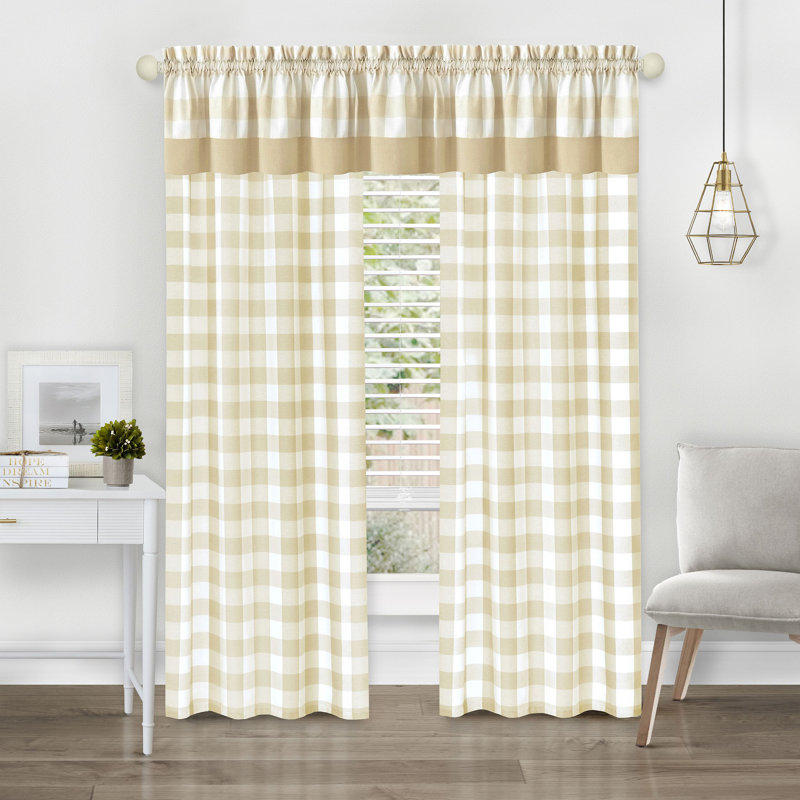 Panneau de rideau simple semi-diaphane avec passe-tringle Antheia, Brun clair, l 42 po x L 63 po