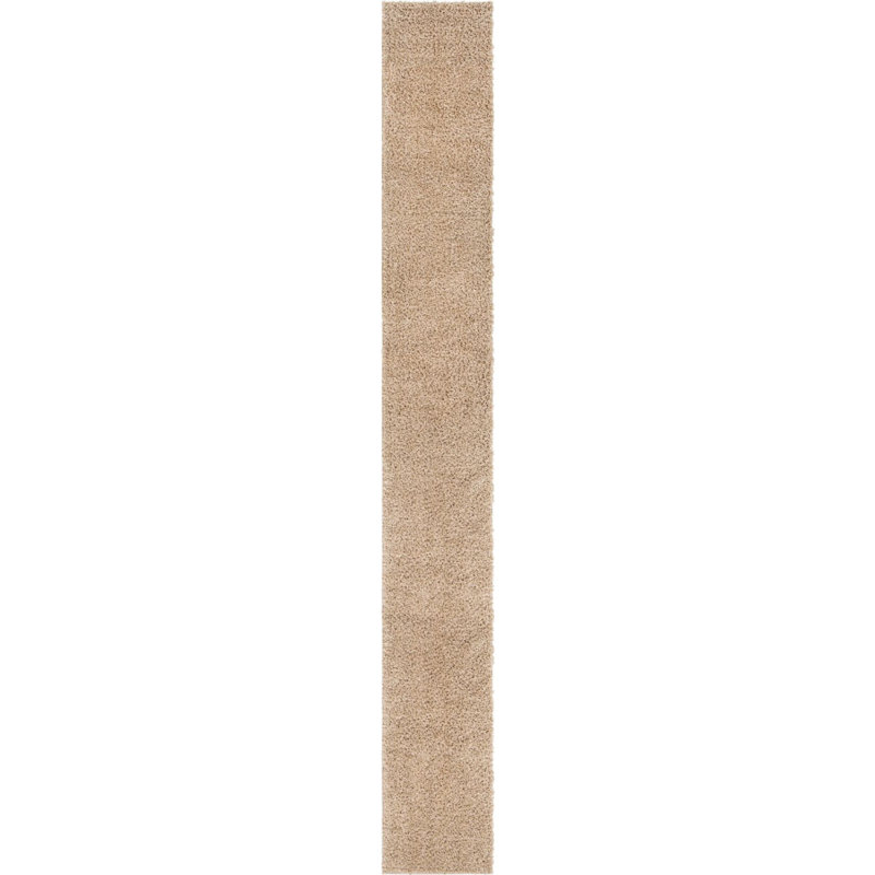 Tapis à poils longs Carlosadrian couleur écorce, Tapis de couloir 2 pi 7 po x 13 pi