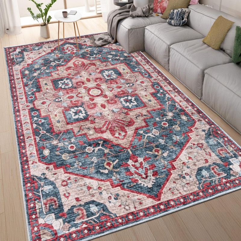 Kwan Oriental Cotton Machine Printed Area Rug, Rectangle 200 x 290 cm