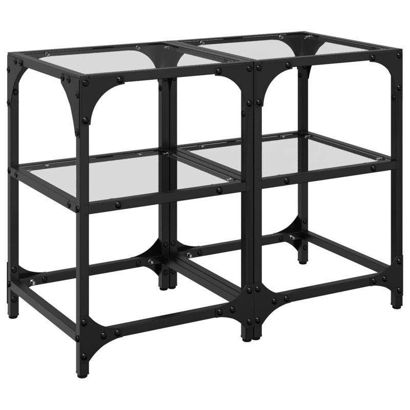 Cuerdas Coffee Table with Storage, Transparent, 45cm H x 30cm L x 30cm W