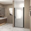 Porte de douche pivotante avec poignée en acier inoxydable