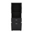Armoire de salle de bain haute avec panier à linge avec portes intégrées et compartiment de rangement supérieur ouvert-1593271667