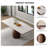 Rectangular rock plate solid wood dining table-709779248