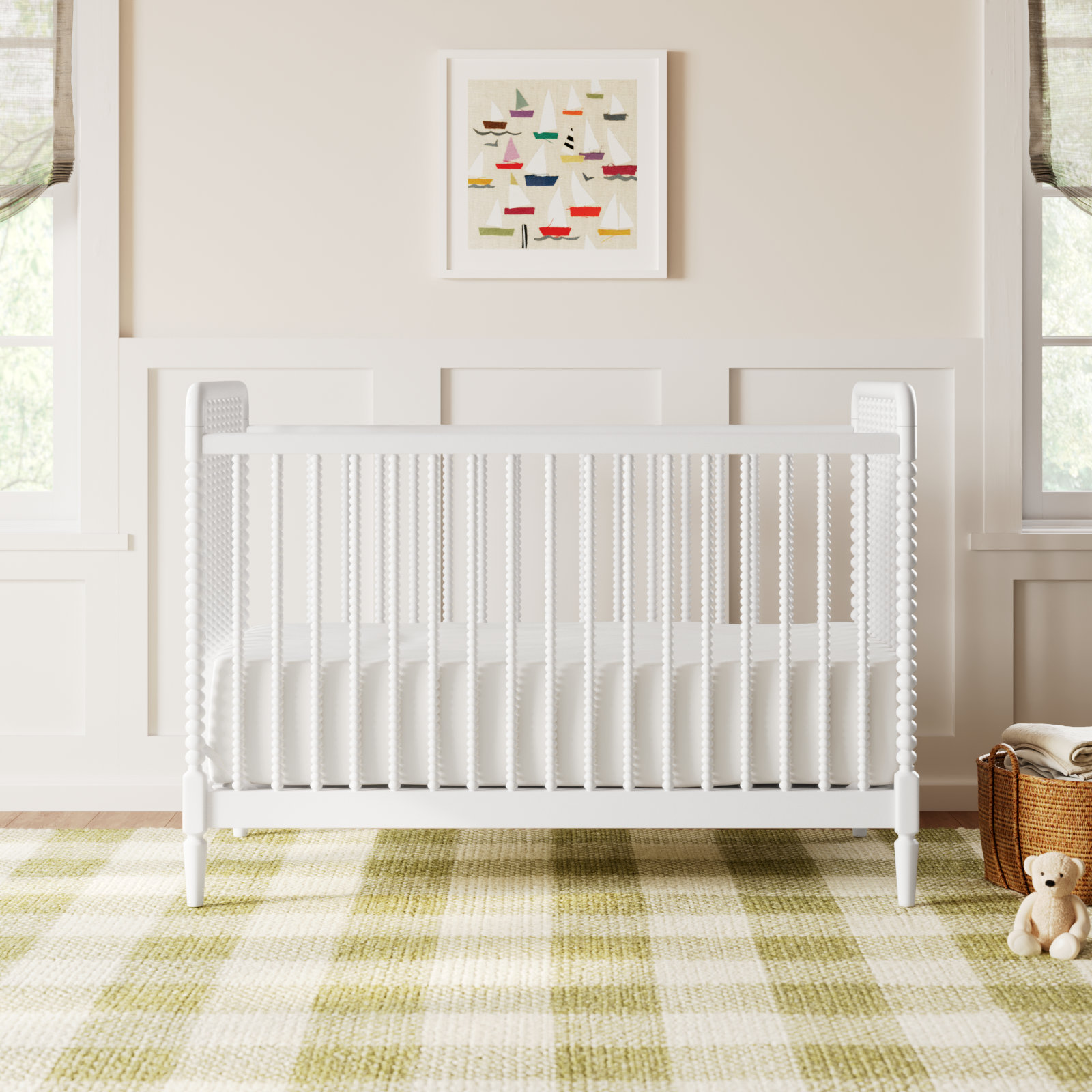 Saint 4-in-1 Convertible Crib, Bianca White, Crib