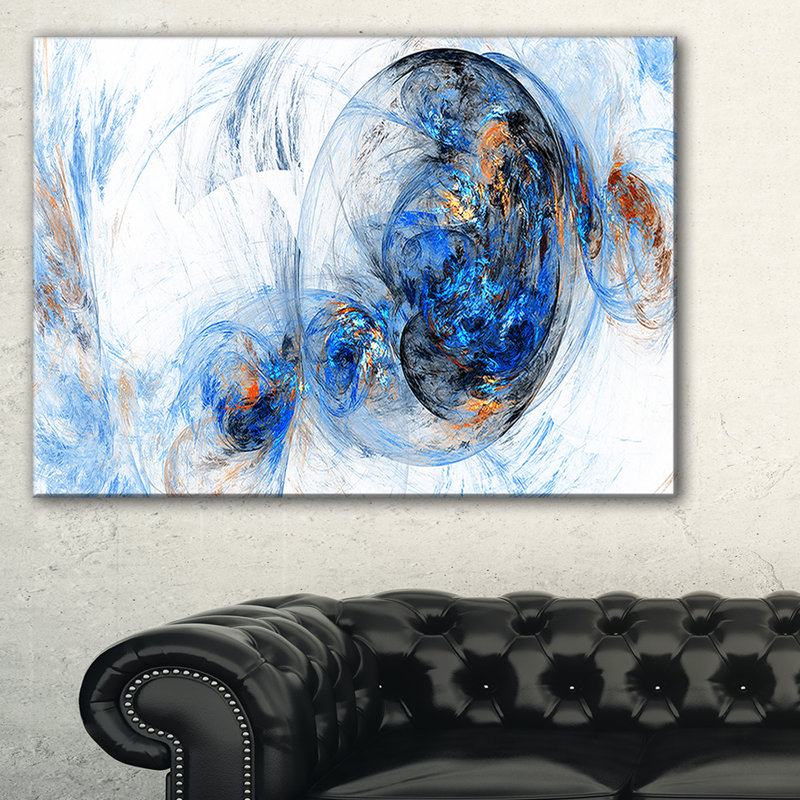Abstract Blue and Orange Canvas Print Artwork, 30" x 40"