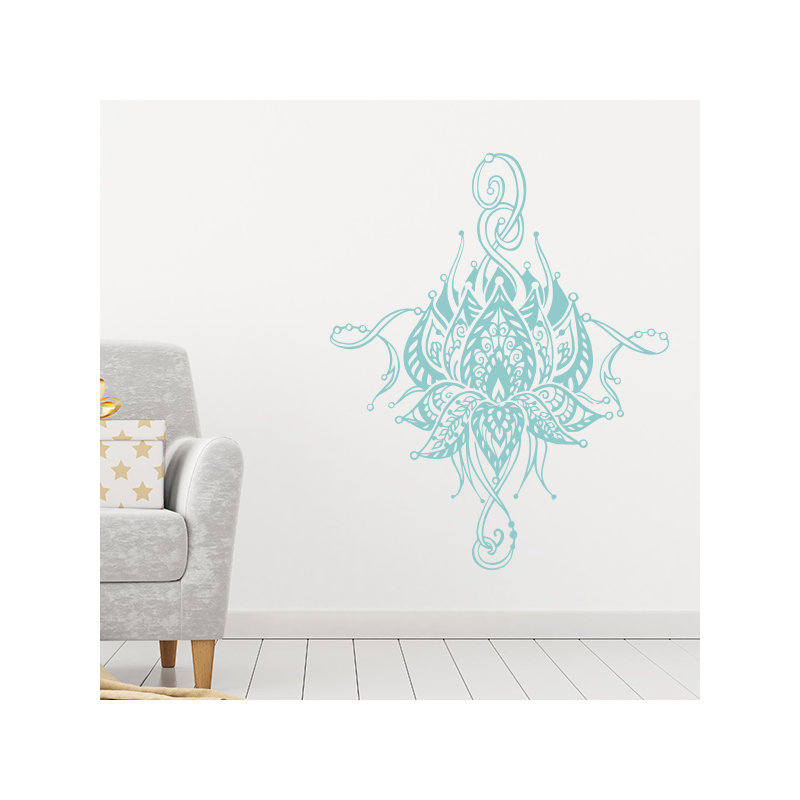 Décalcomanie murale fleur lotus Buller, Menthe