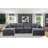 Modern Module U-Shaped Sectional Sofa With Two Ottoman,6-Seat Sofa,Customizable Modular Couch, Chenille-474820705