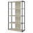 Loomis Whitewashed Grey 4-Shelf Bookshelf