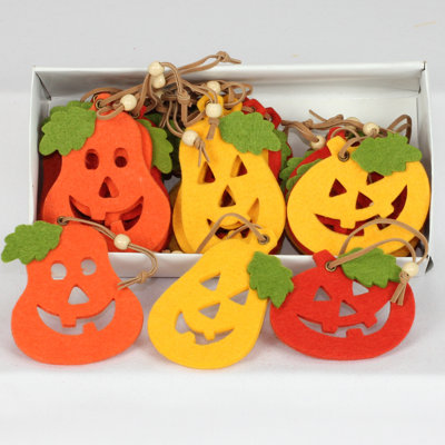 Ornement en forme de "jack-o-lantern" et feuille de noël à feuille 27 pièces