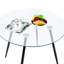 Ilyass Round Glass Top Metal Base Dining Table-890387650