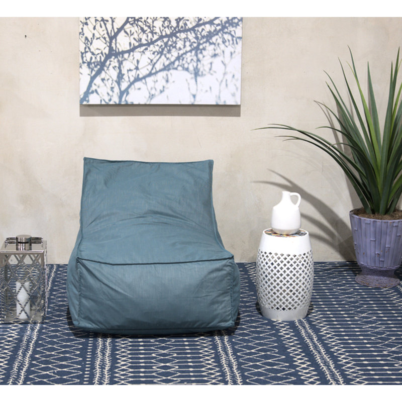3 pi Fauteuil à billes bleu sarcelle, tissu aquatique, housse amovible, fauteuil en mousse confortable pour la maison, design moderne et relaxant