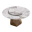 Table ronde à disques 31,5 po blanche, ronde 57,41 po, base en métal, pierre frittée, 6 à 8 sièges, table ronde en laiton antique avec disque, 8 places,
