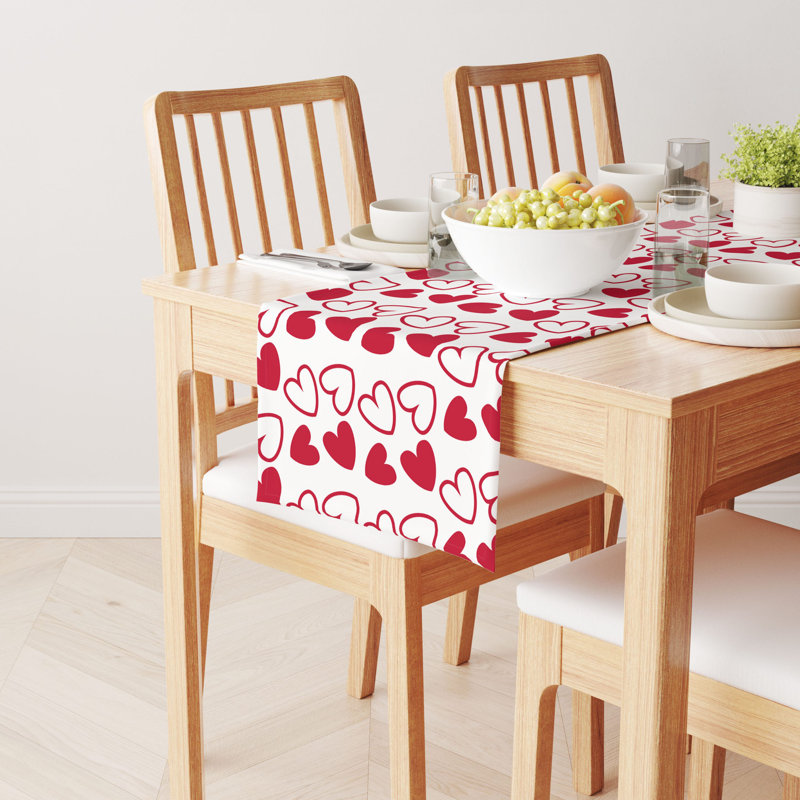 Euler Geometric Valentine's Day Table Runner, 72" L x 12" W
