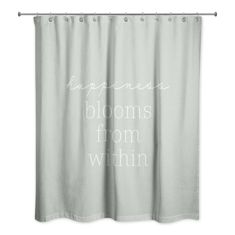 Happiness from Sage Shower Curtain