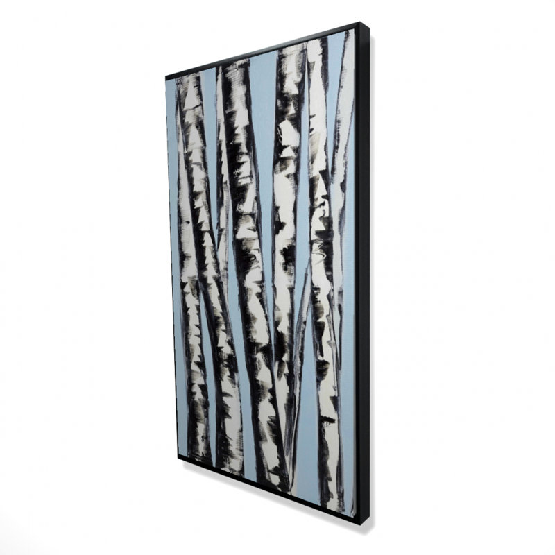 Pastel birches - 24"x48" Framed canvas