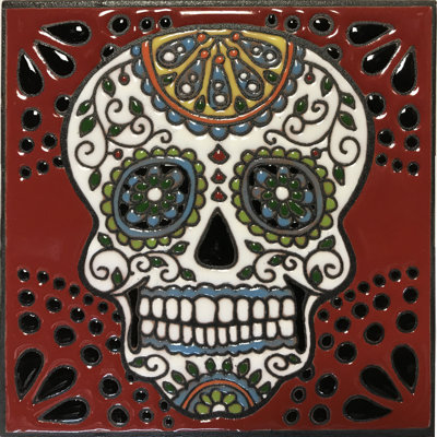 TalaMex Happiness. Carreau d'argile Day-Of-The-Dead