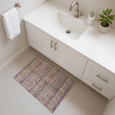 Premium Machine Washable Lampkins AMF1644 Stripes Rug