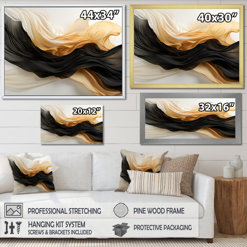 Art mural, impression sur toile, formes abstraites, Toile tendue, H 24 po x l 32 po x P 1 po