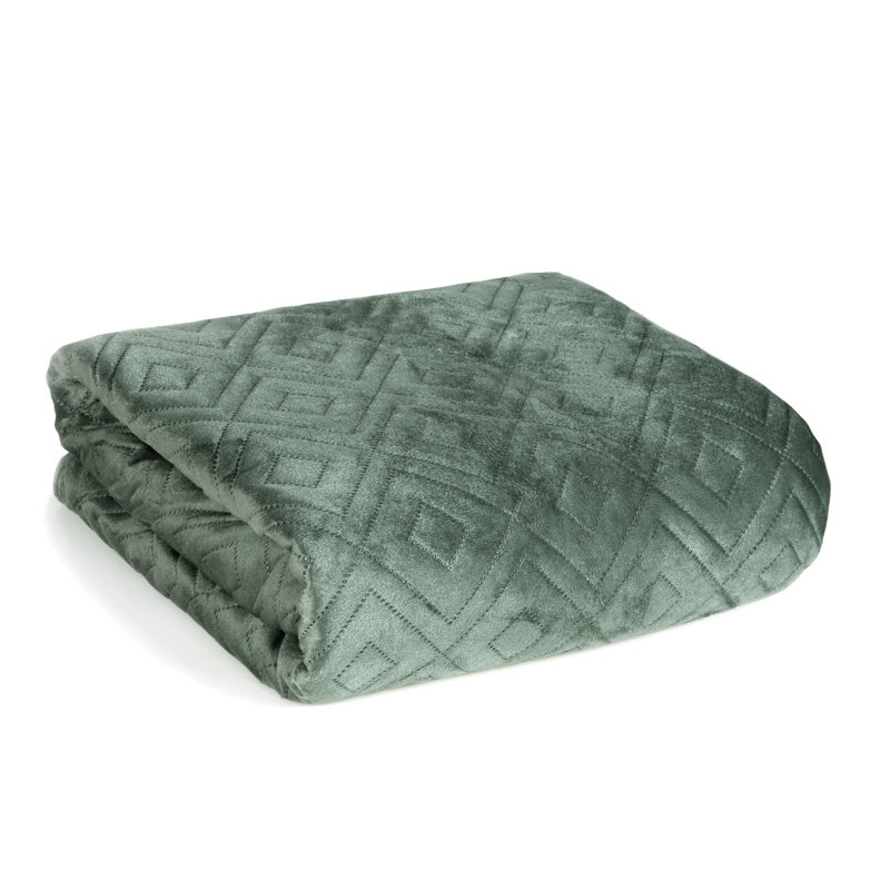Gamaliel Solid Colour Bedspread, W170 x L210cm, Dark Mint