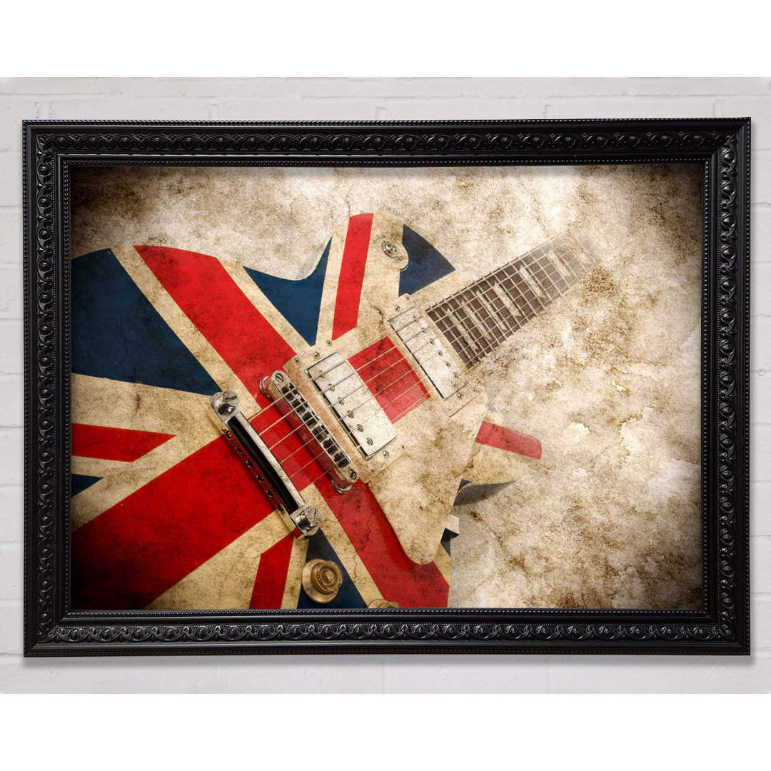 Britische Retro-Gitarre 1 - Einzelner Bilderrahmen Kunstdrucke