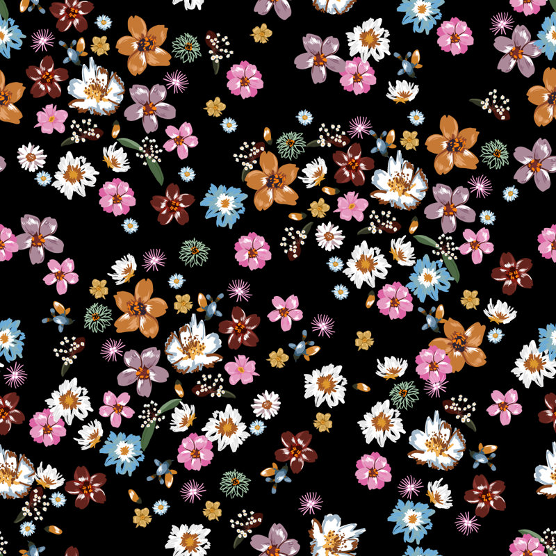 Peel & Stick Floral Wall Mural, 8.33' W x 8.33' L