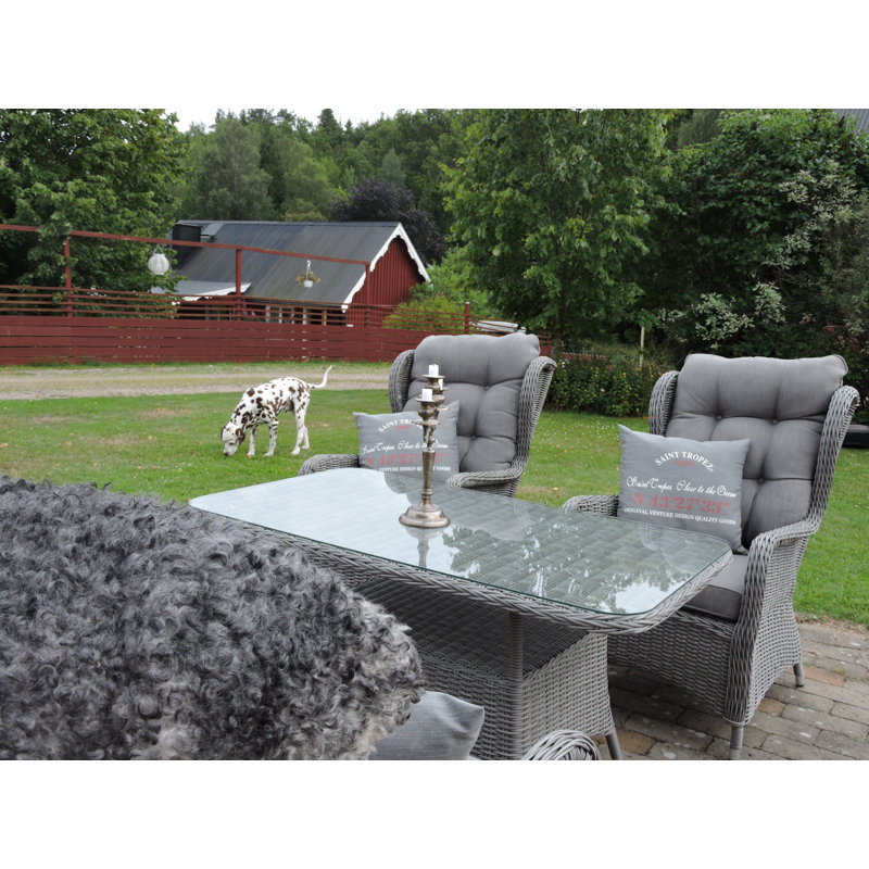 Demarcus 5 Seater Rattan Sofa Set, Grey
