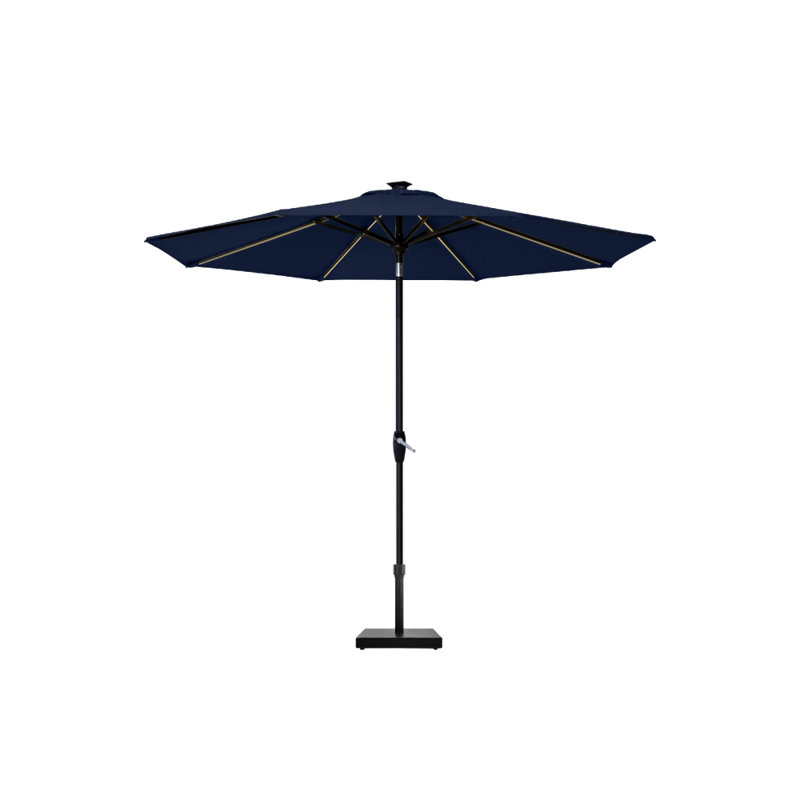 Parasol de marché 9 pi, Sunbrella® bleu marine, Noir