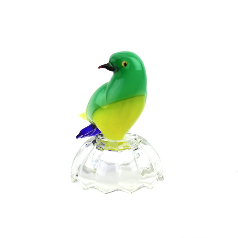 Oiseau en verre de Murano sur base transparente