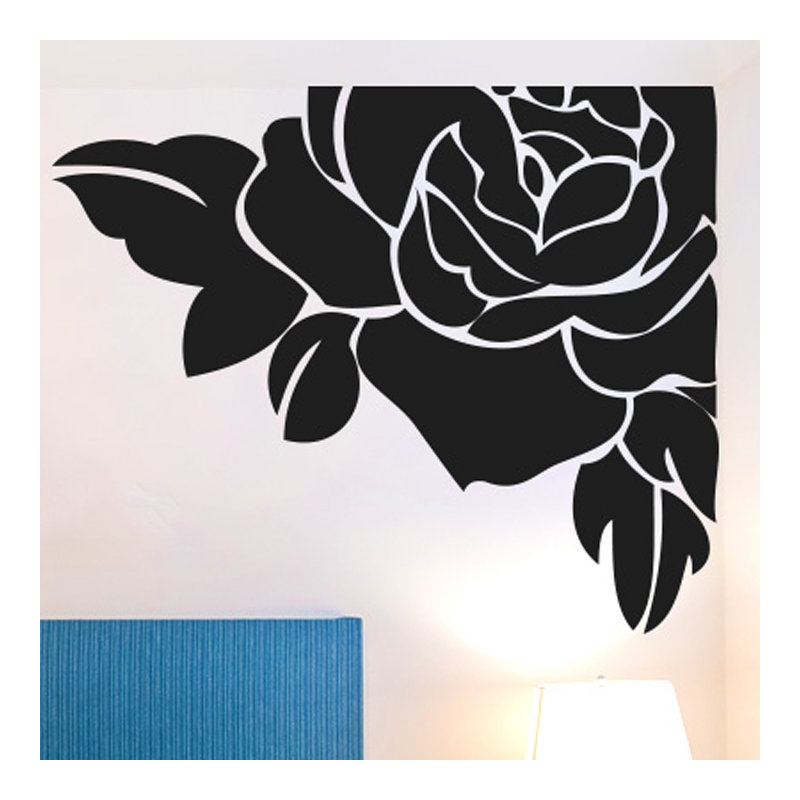 Plants & Flowers Non-Wall Damaging Wall Decal, Black, Large
