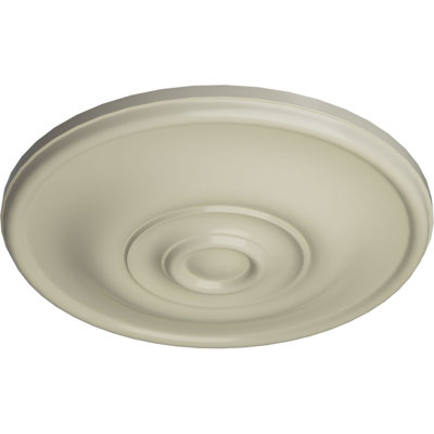 Médaillon de plafond Endurathane Jefferson, P 11 3/4 po x P 3/8 po (convient aux auvents jusqu'à 2 7/8 po), finition jaune clair peinte à la main