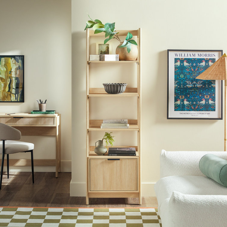 Transitional Narrow Bookshelf with Drawer on Bottom